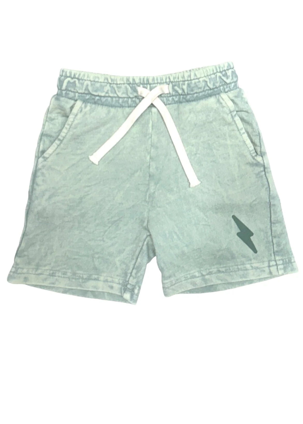 Coastline green hand-dyed sweat shorts in soft French terry cotton by Tiny Whales