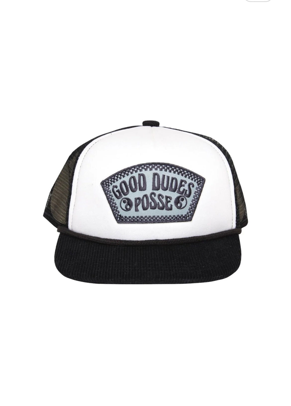 Black and grey trucker hat by Tiny Whales from ParkerJoe boutique