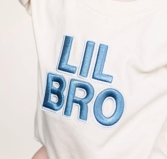 Lil Bro Embroidered Patch Short Sleeve Romper