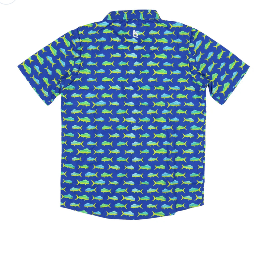 Mahi Mahi SS Button down shirt-blue