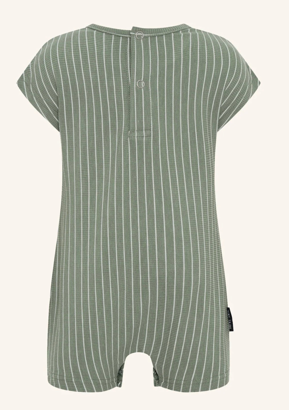 Green Rib Stripe Playsuit