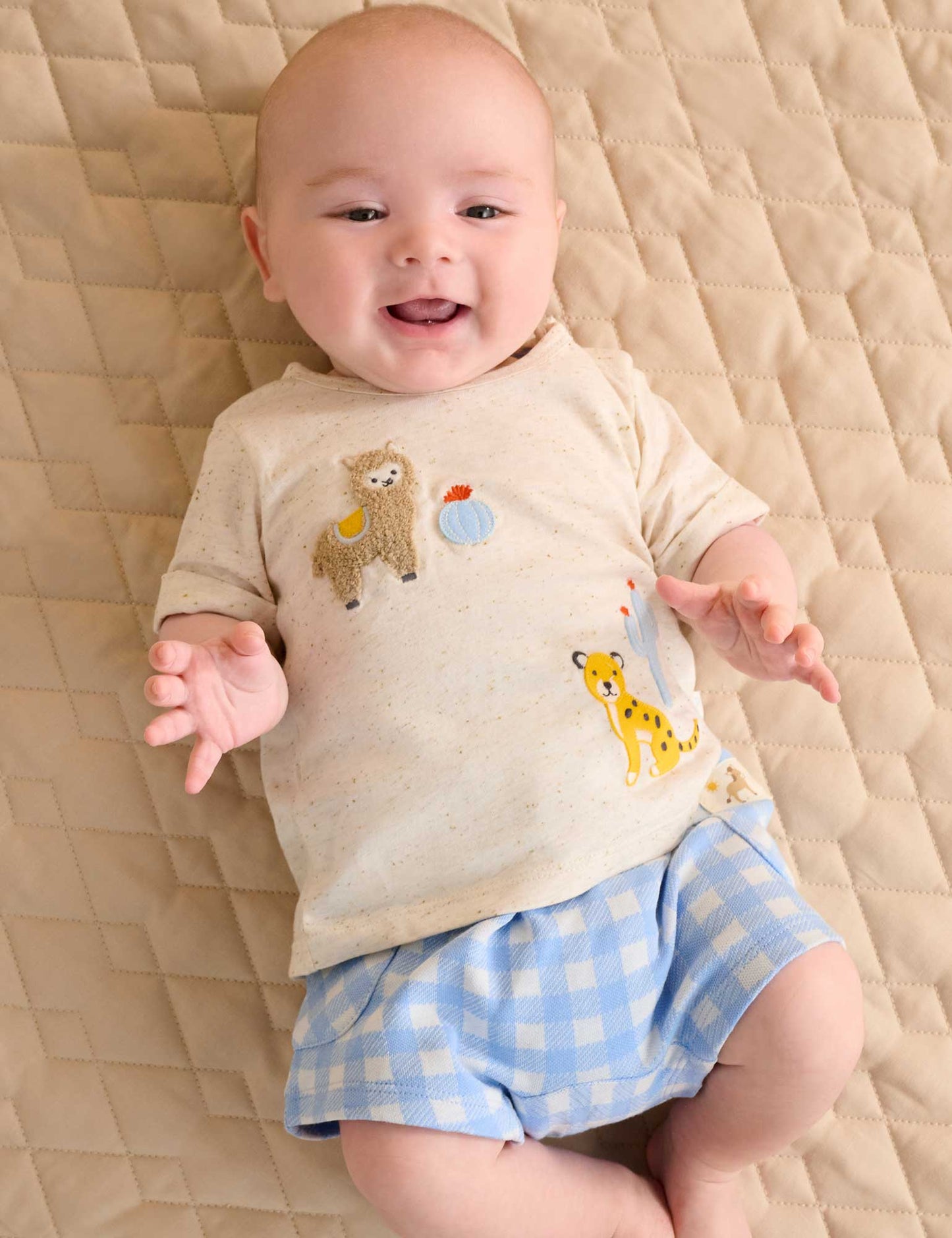 Caribbean Gingham Short and Tee Set
