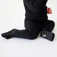 Load image into Gallery viewer, Posh Peanut- Solid Ribbed Black Convertible One-Piece