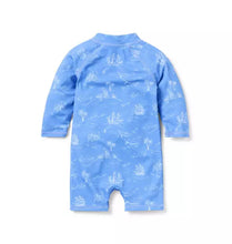 Load image into Gallery viewer, Blue Toile Rashguard One Piece