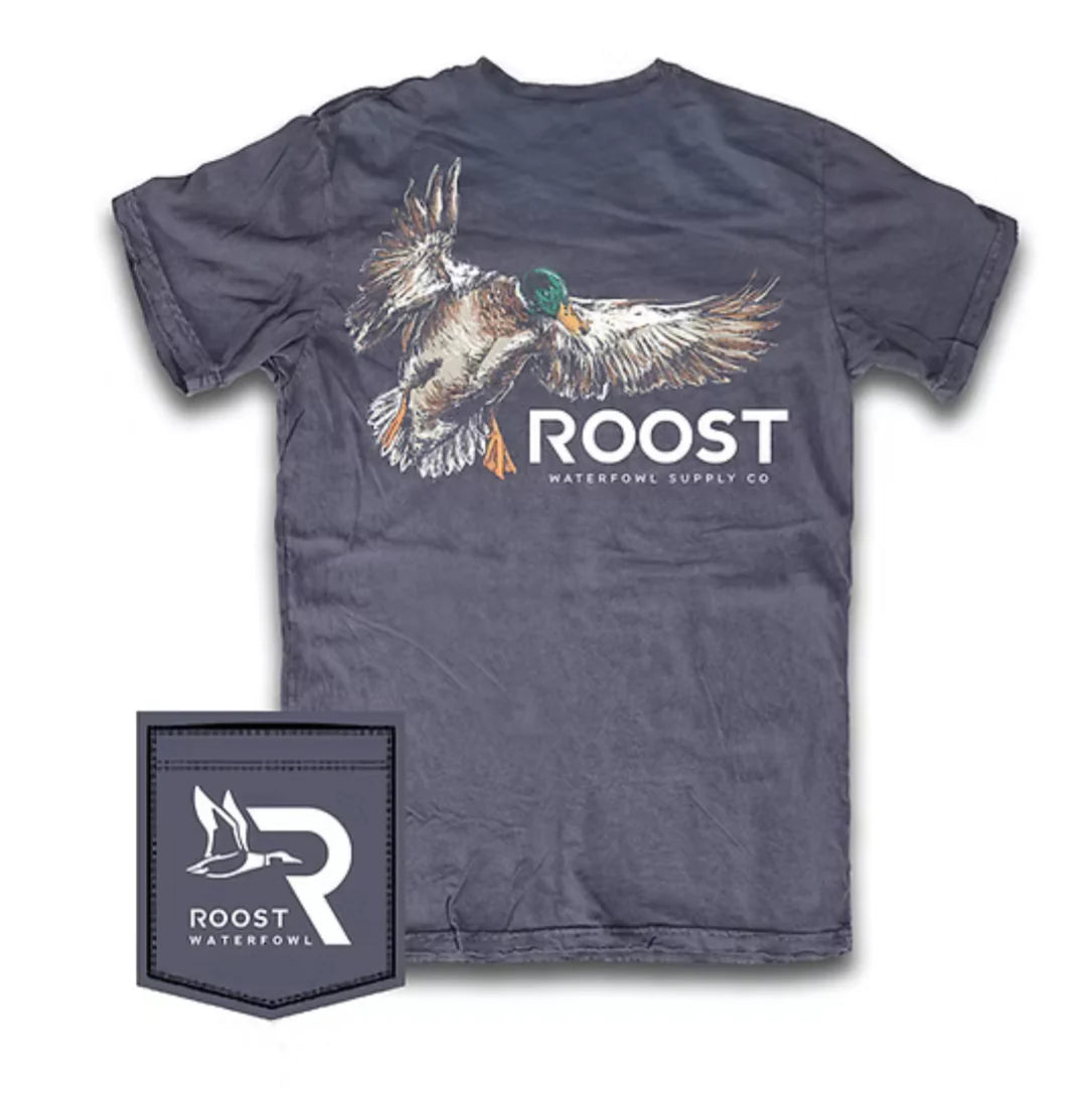 Painted Mallard T-shirt by Roost with custom graphic and worn-in finish