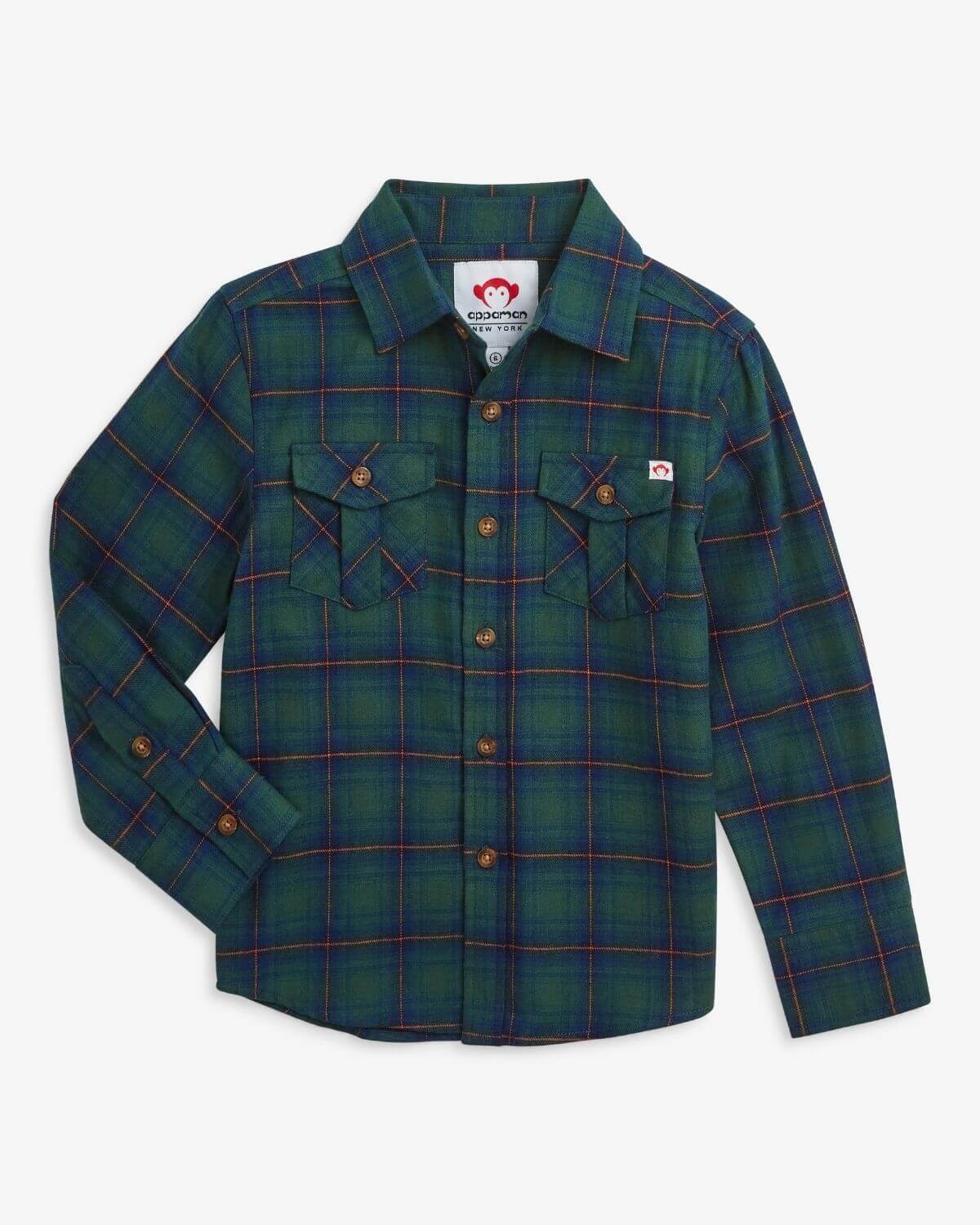 Blue-Green Plaid Flannel Button Up