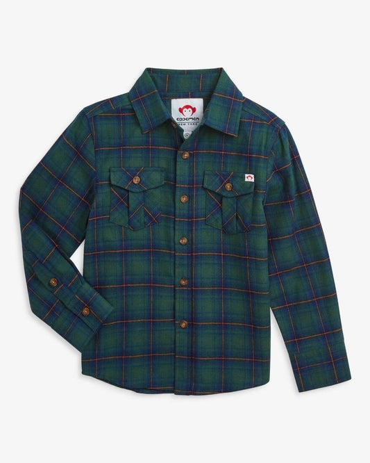 Blue-Green Plaid Flannel Button Up