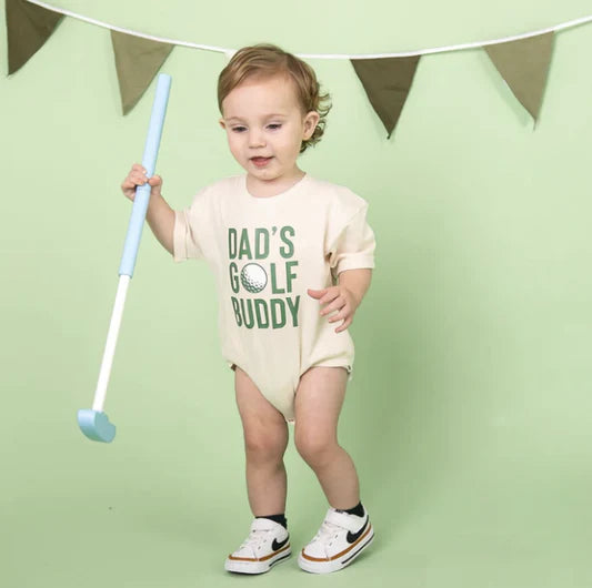 Dad’s Golf Buddy SS Romper-Natural