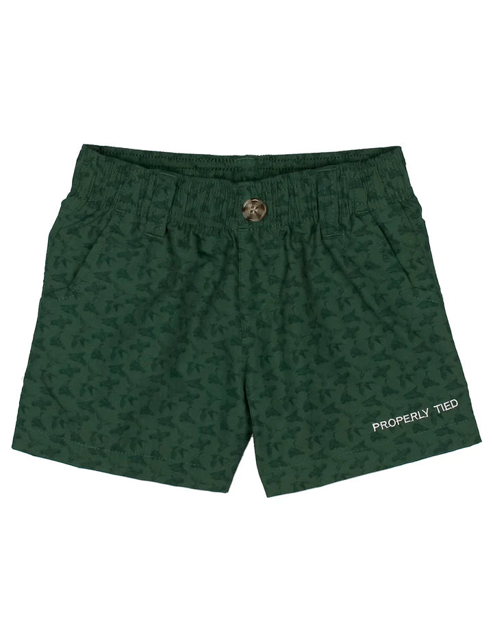 Mallard Shorts in Flock by Properly Tied, elastic waistband, quick-dry nylon construction