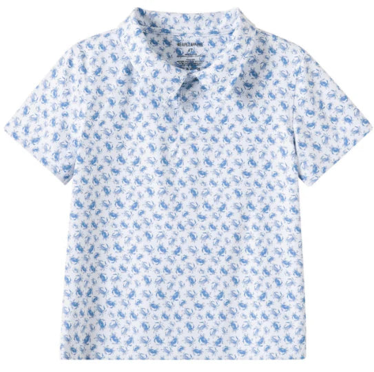 Meripex Crabby Blues Polo shirt in refined design, elevated children's clothing