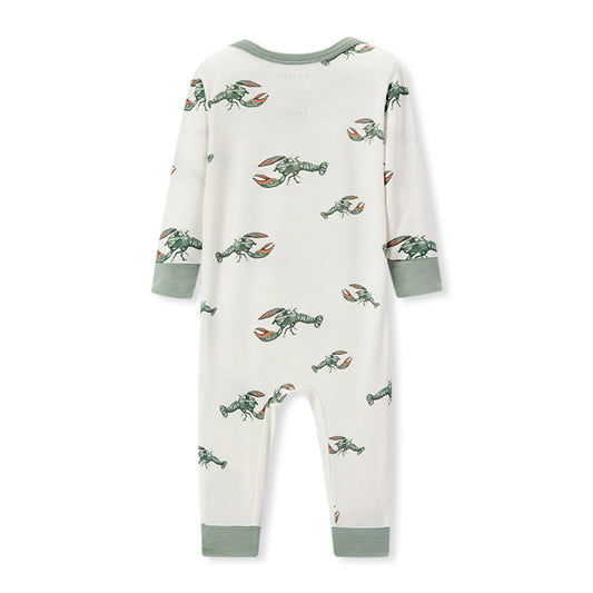 Luxe Stretch Zipper Pajama - Mint Lobster