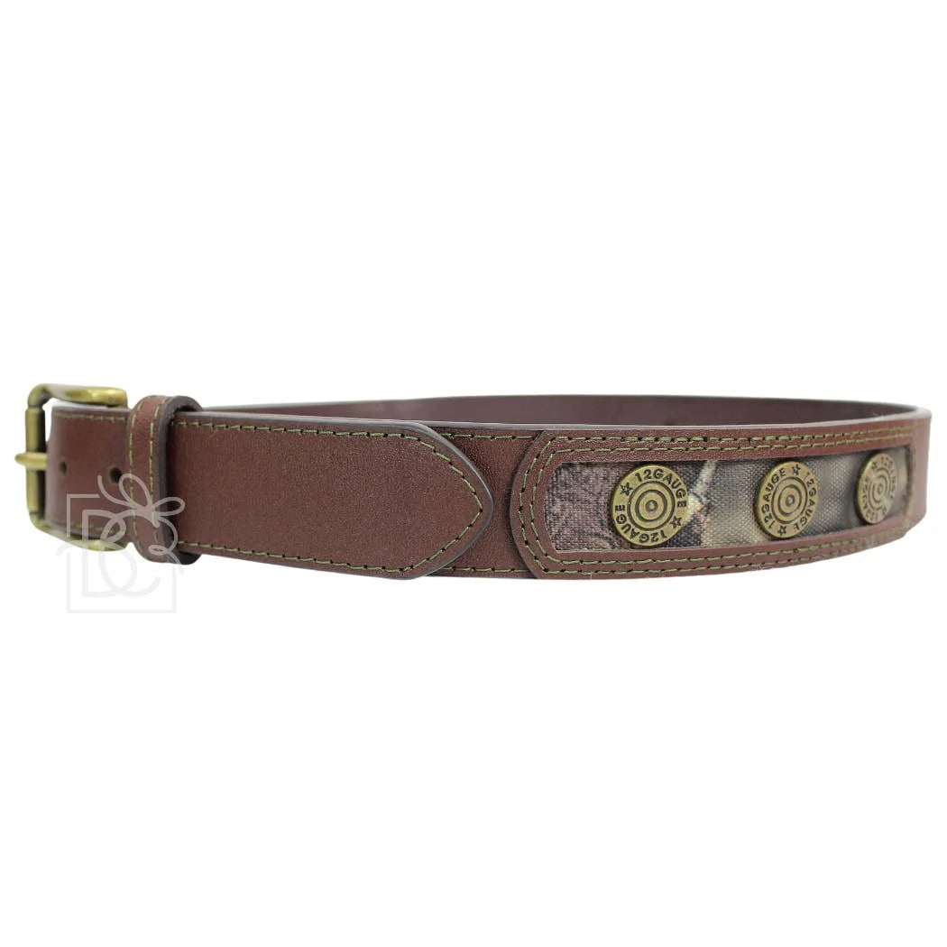 Leather Bullet Belt with Camo