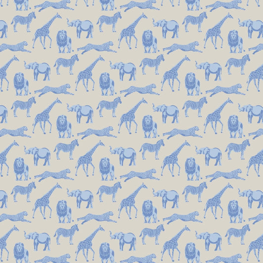 Parker Zipper Pajama - Blue Savannah Safari