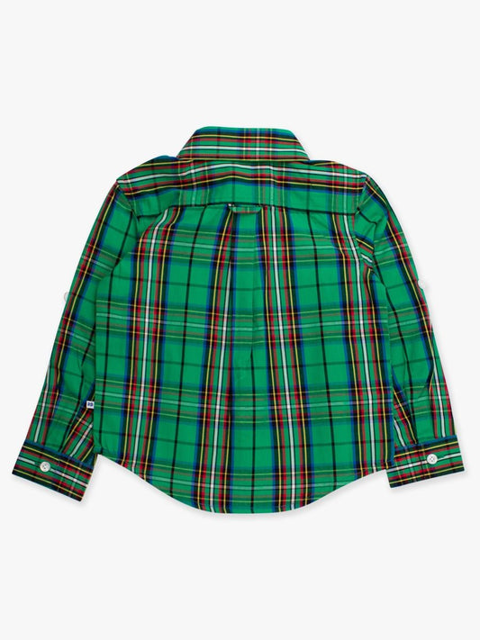 LS Button Down, Green Nicholas Plaid-Rugged Butts