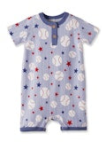 Grand Slam SS Henley Romper-Tesa Babe
