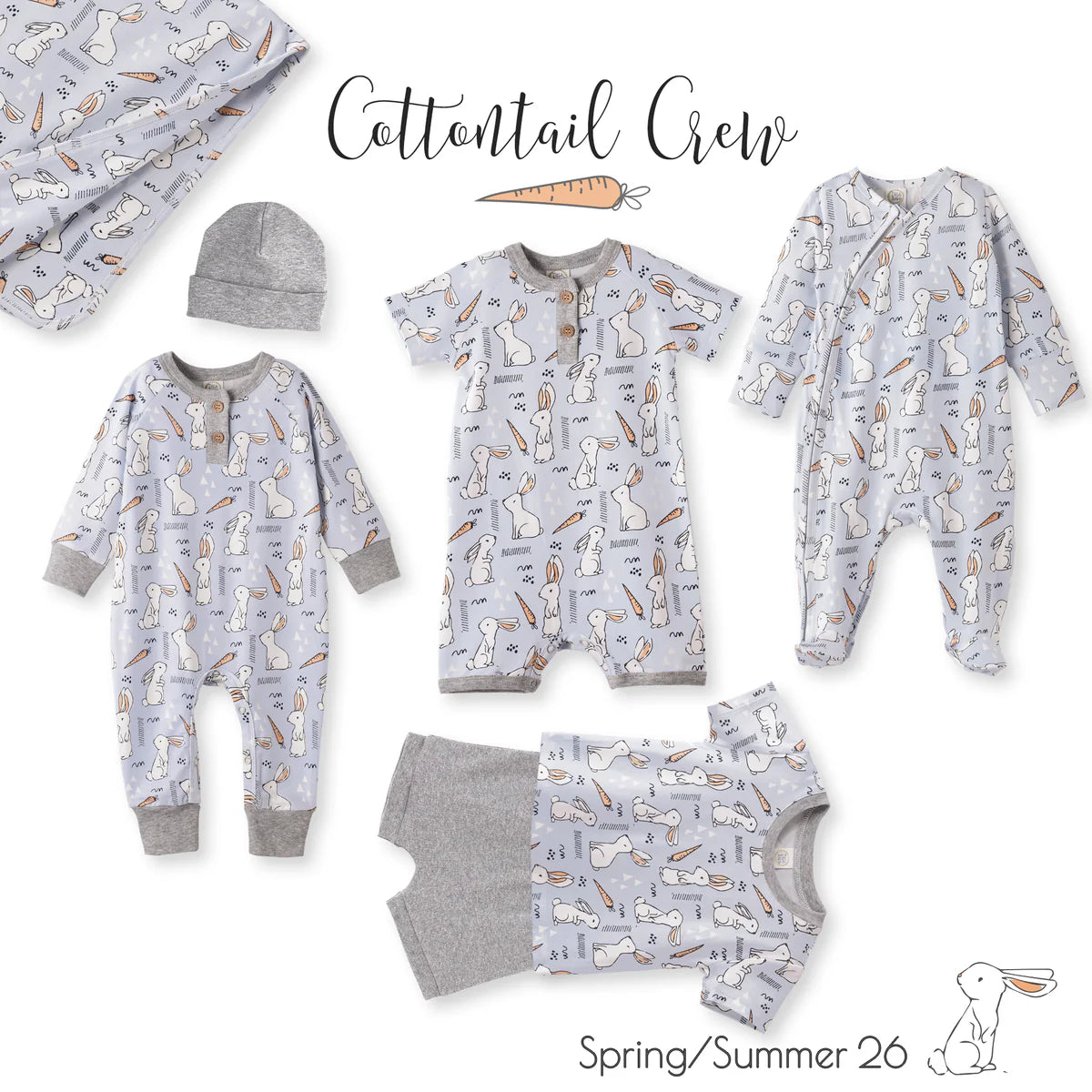 Cottontail SS Crew Tee & Shorts-Tesa Babe