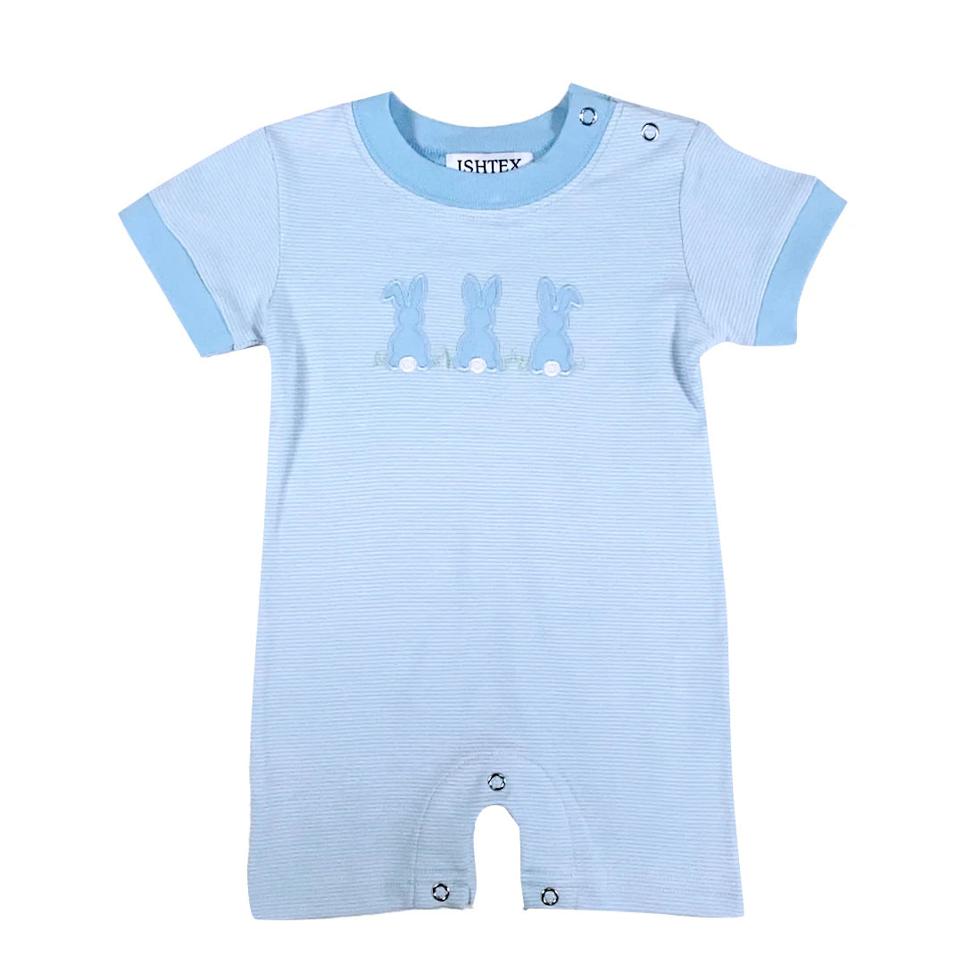 Bunny Romper Short Sleeve-Blue