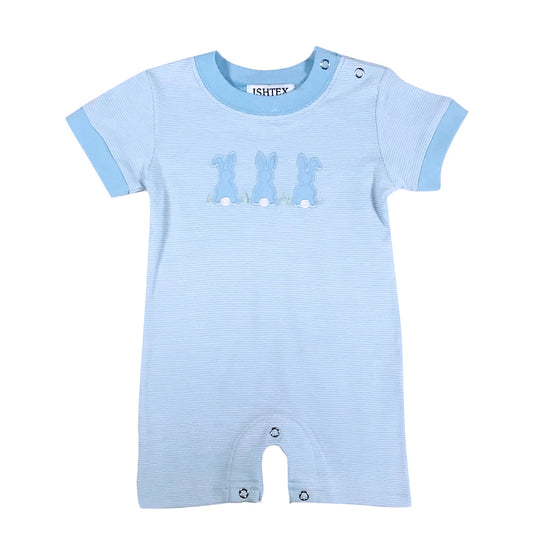 Bunny Romper Short Sleeve-Blue