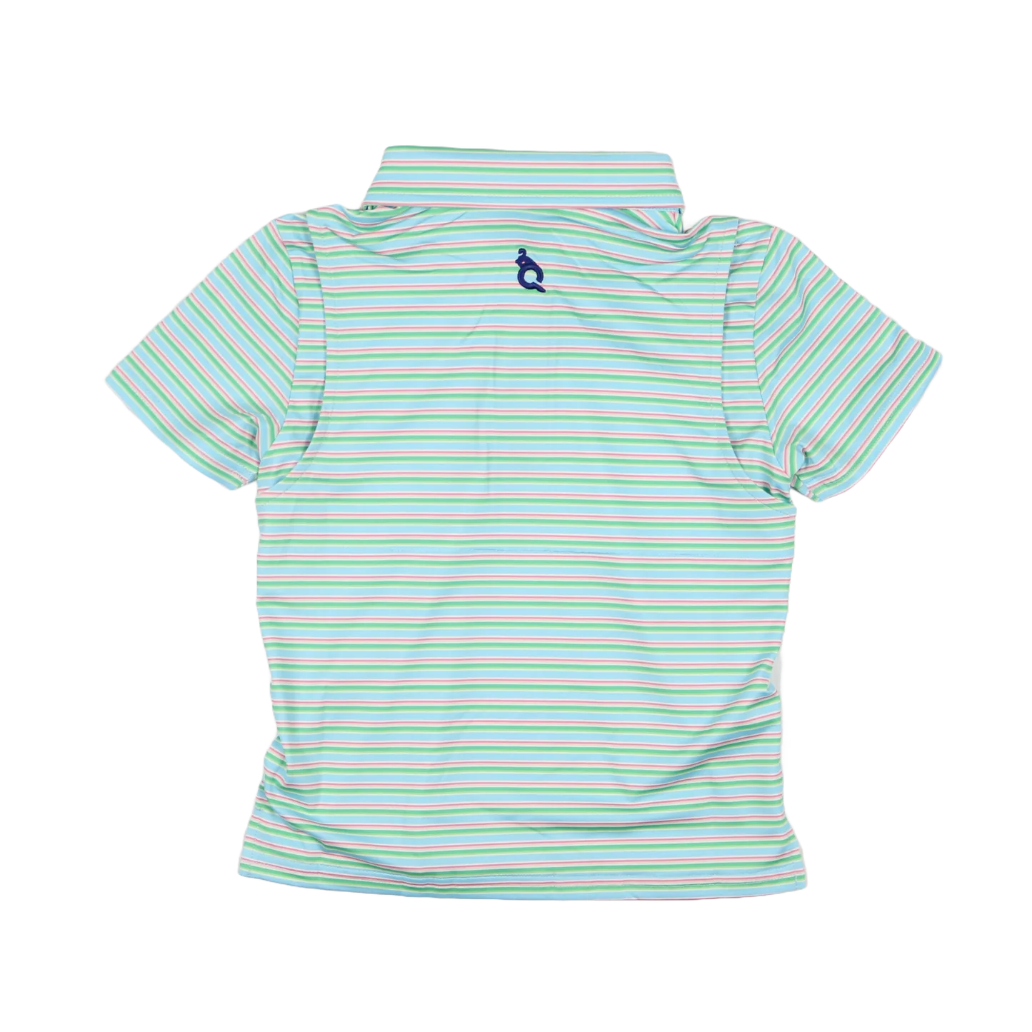 Sherbet Stripe Polo SS Shirt-Blue Quail