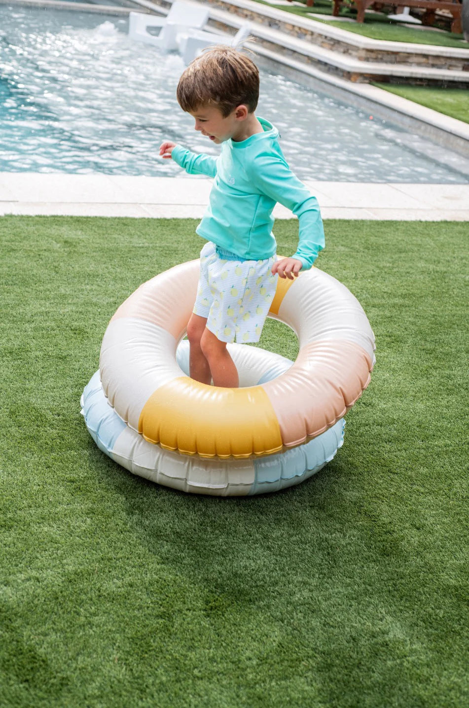Boogie Board Swim Trunk-Lemon Stripe Print-Prodoh
