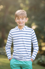 Load image into Gallery viewer, Pro Performance LS Hoodie T-Shirt-Navy Stripe African Pompano-Prodoh