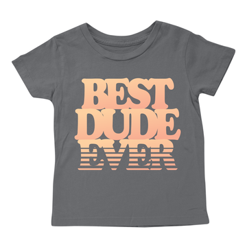 Best Dude Ever short-sleeve crew neck tee in peach cotton by Tiny Whales