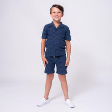 Load image into Gallery viewer, Resort Shirt- Navy Blue Shark