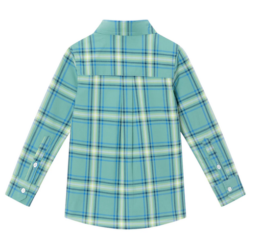 Plaid Buttondown Shirt-Green