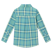 Load image into Gallery viewer, Andy & Evan, Plaid Buttondown Shirt-Green