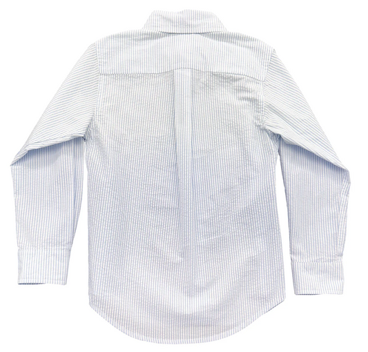 Carter Oxford Shirt-Light Blue Seersucker