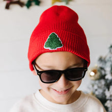 Load image into Gallery viewer, Christmas Red Beanie with Tree