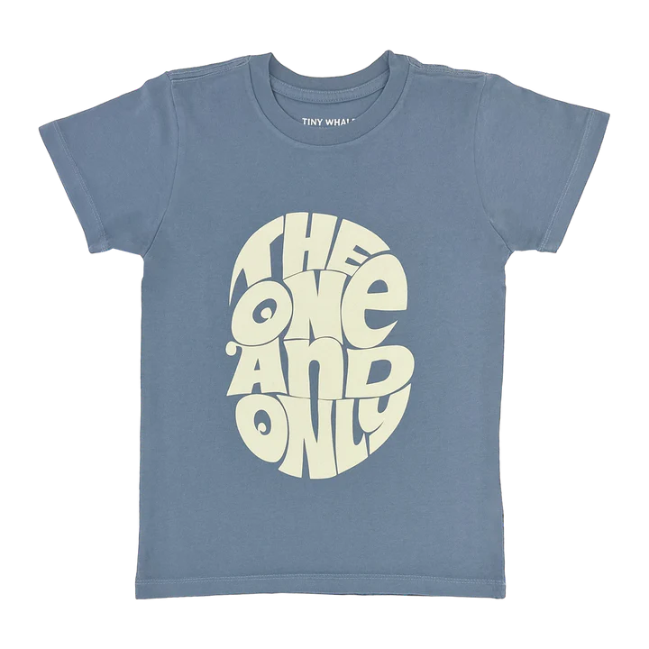 The One and Only navy crew neck t-shirt by Tiny Whales, 100% cotton