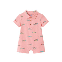 Load image into Gallery viewer, Andy & Evan - Infant Print Polo Romper | Coral Racecar