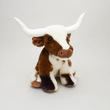 Load image into Gallery viewer, Jomanda Soft Toys & Accessories - Texas Longhorn Highland Cream Large Brown Cow Soft Toy -30cm