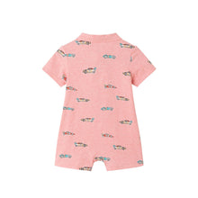 Load image into Gallery viewer, Andy & Evan - Infant Print Polo Romper | Coral Racecar