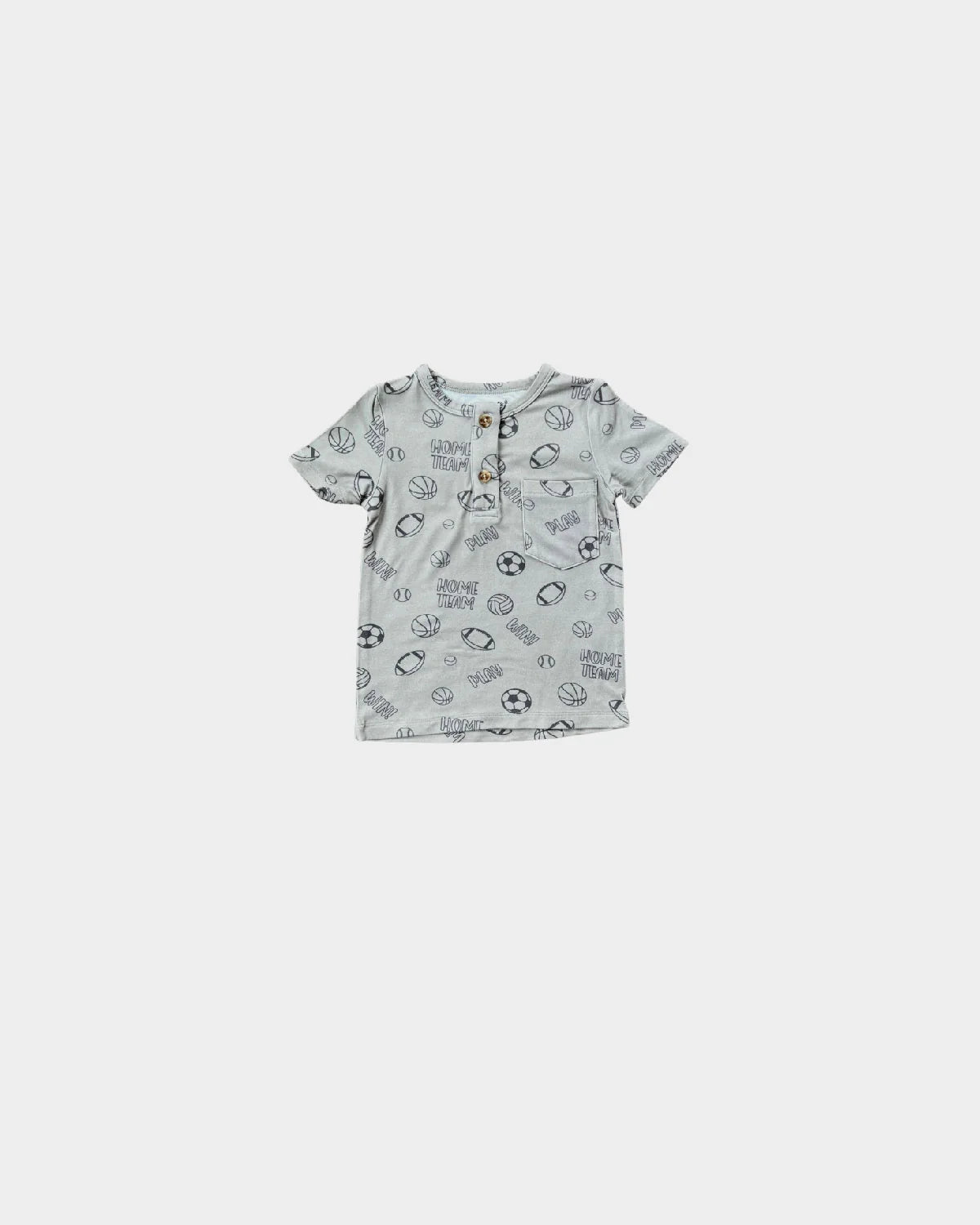 Baby Sprouts Henley Sports tee in bamboo jersey, 3/4 sleeves, relaxed fit