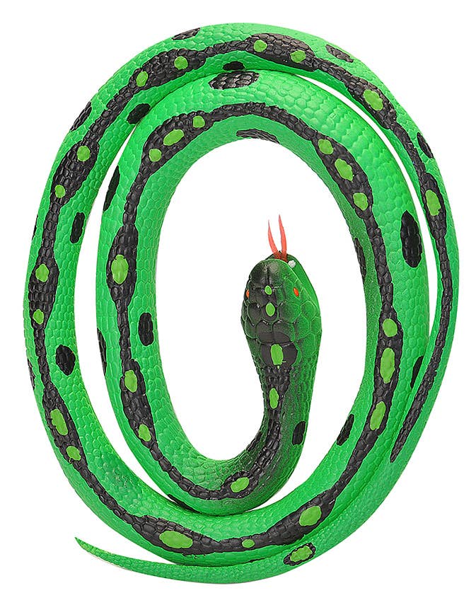 Realistic green garter rubber snake, 46 inches, by Wild Republic for nature play and education