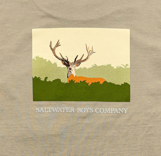 Boys Deer Graphic Tee SS- Taupe