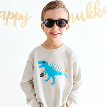 Load image into Gallery viewer, Sweet Wink - Menorasaurus Hanukkah Long Sleeve Shirt - Kids
