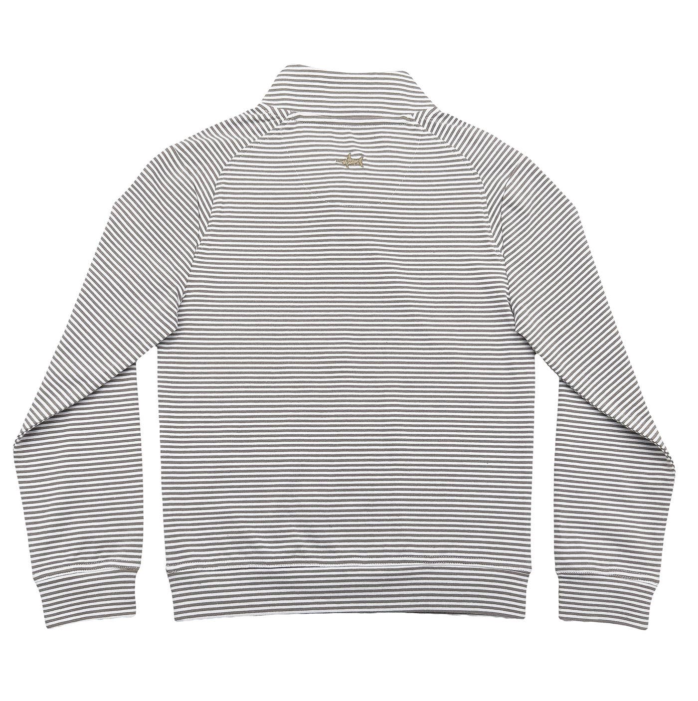 Boys Collins Quarter Zip- Khaki Stripe