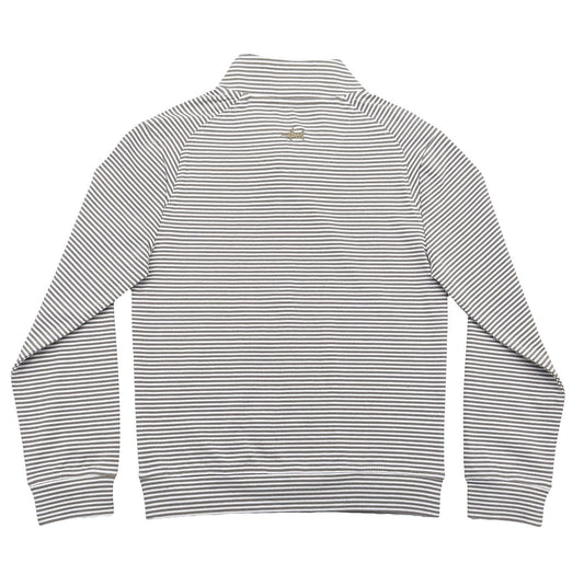 Boys Collins Quarter Zip- Khaki Stripe