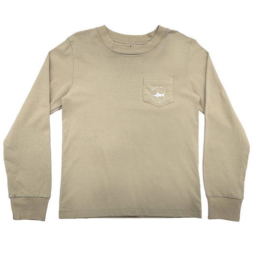Boys Mallard Graphic Tee LS-Taupe