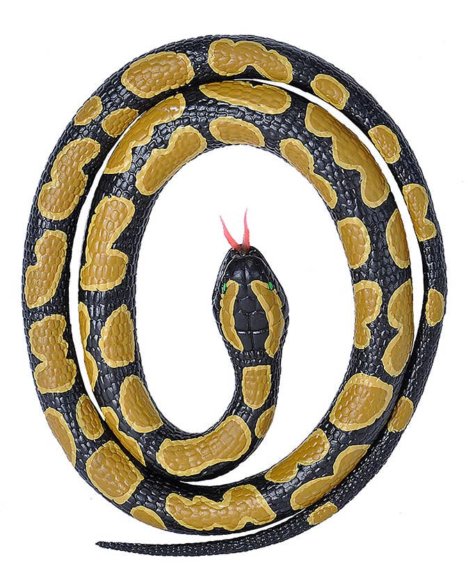 Wild Republic Rubber Snake Ball Python, 46 inches, lifelike brown and yellow patterned rubber toy