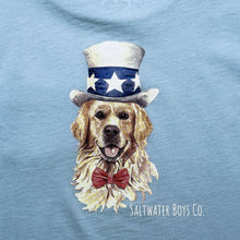 Load image into Gallery viewer, Saltwater Boys Company - Patriotic Pup Graphic Tee Light Blue