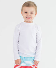 Load image into Gallery viewer, RuggedButts - Boys White Long Sleeve Rash Guard: White