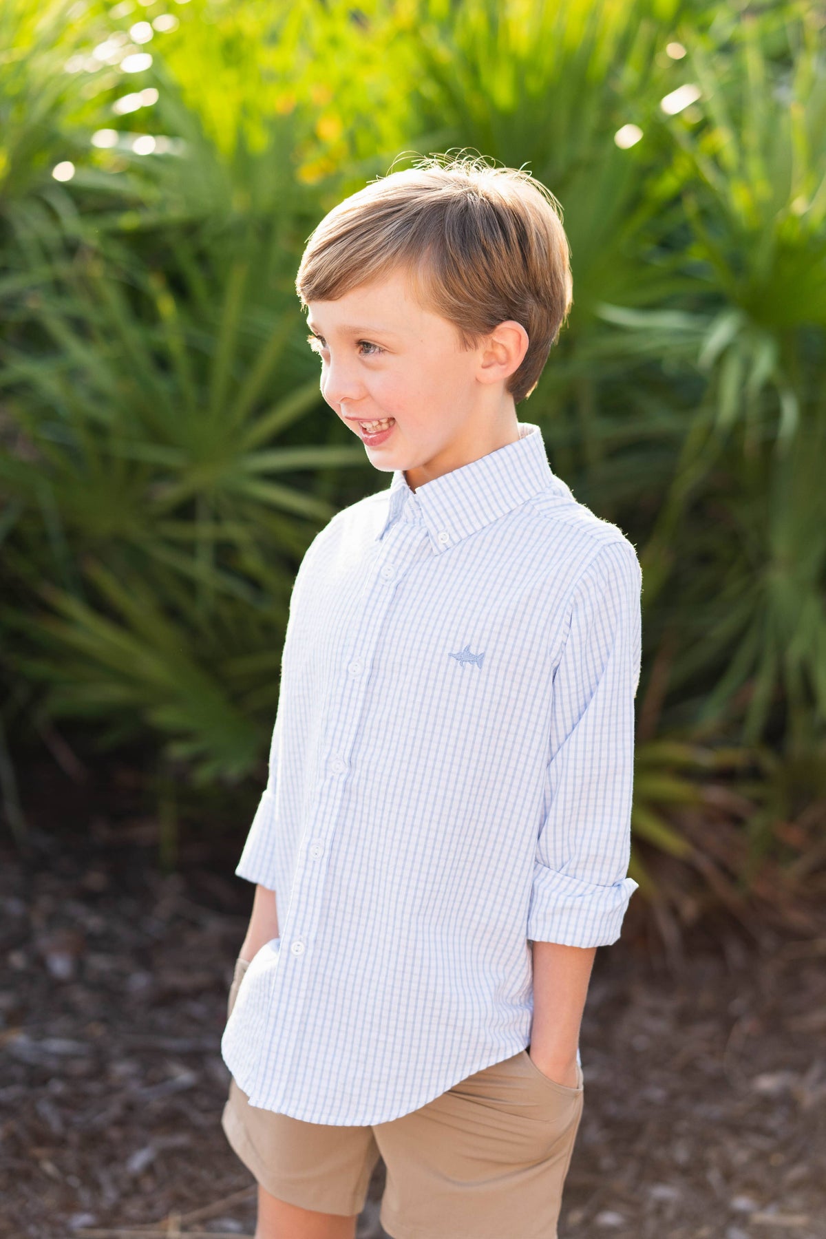 Carter Oxford Shirt - Seaside White Plaid