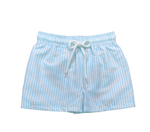 Load image into Gallery viewer, Saint Simons Swim Trunk - Light Blue Stripe