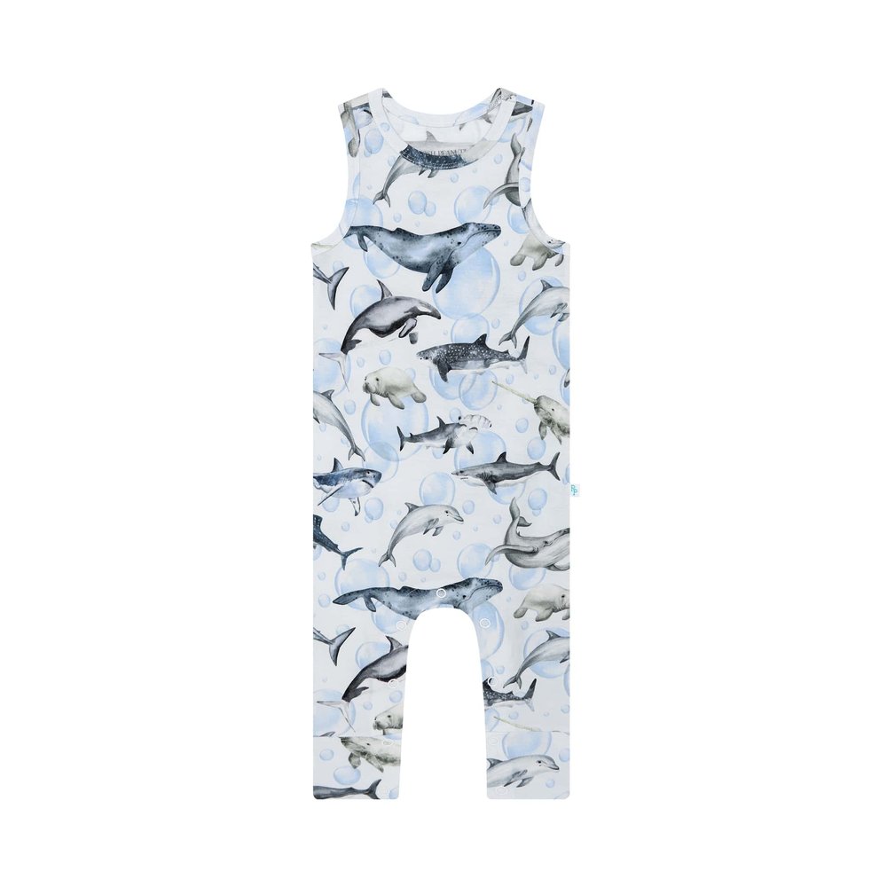 Posh Peanut Sharkly Racerback Romper