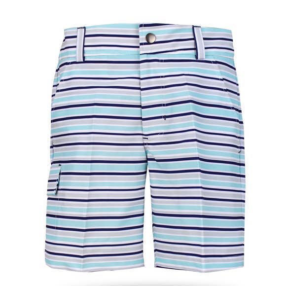 Conor boys cargo shorts in neutral tone, snap front, side cargo pocket, adjustable waistband—Turtles and Tees