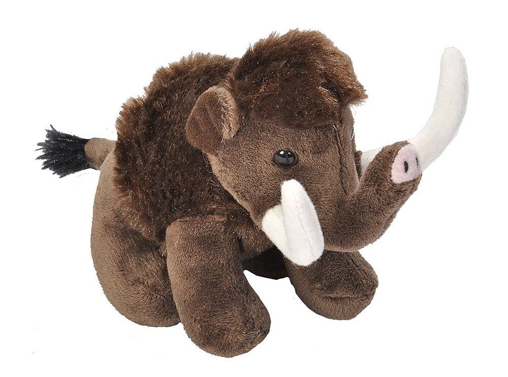 Pocketkins Woolly Mammoth 5-inch stuffed animal with textured wool-like fabric by Wild Republic
